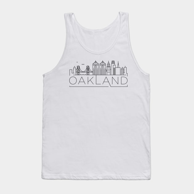 Oakland Minimal Skyline Tank Top by kursatunsal